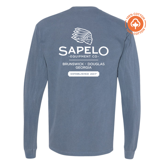 Long Sleeve Pocket Tee in Blue Jean