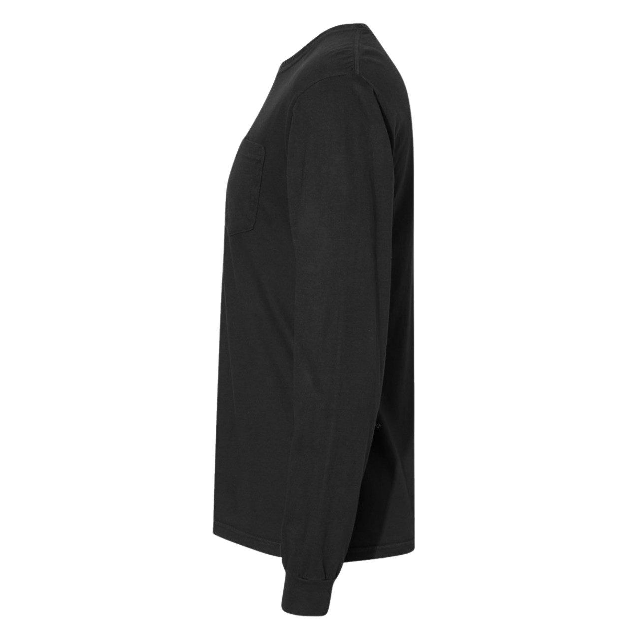 Long Sleeve Pocket Tee in Black