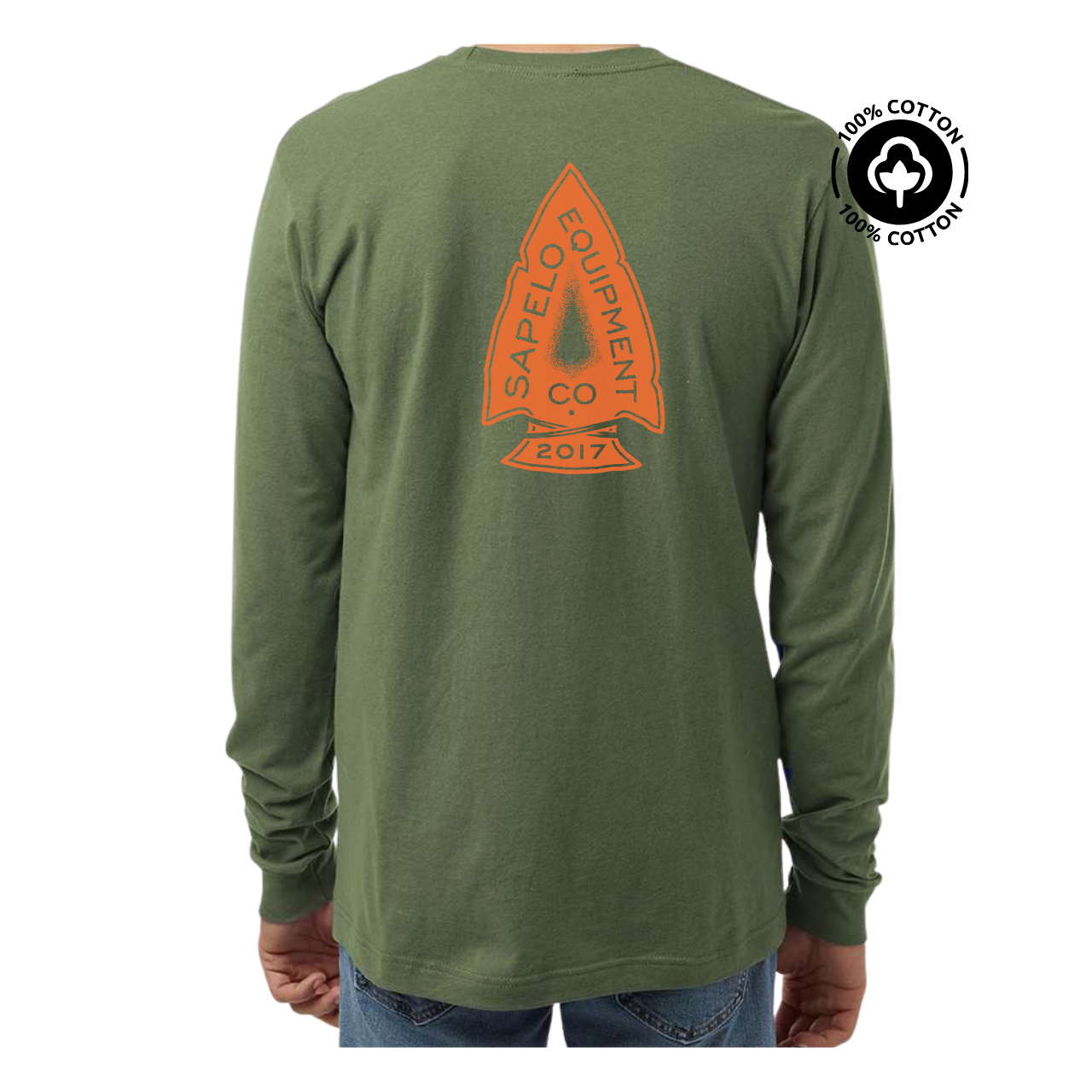 Long Sleeve Tee in Military Green