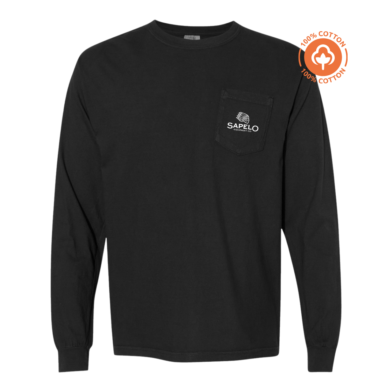 Long Sleeve Pocket Tee in Black