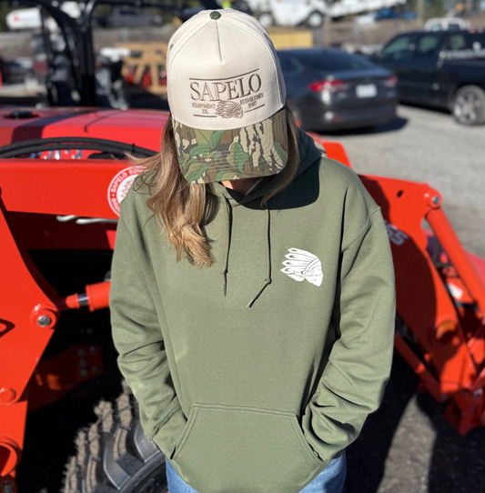 Military Green x White Hoodie